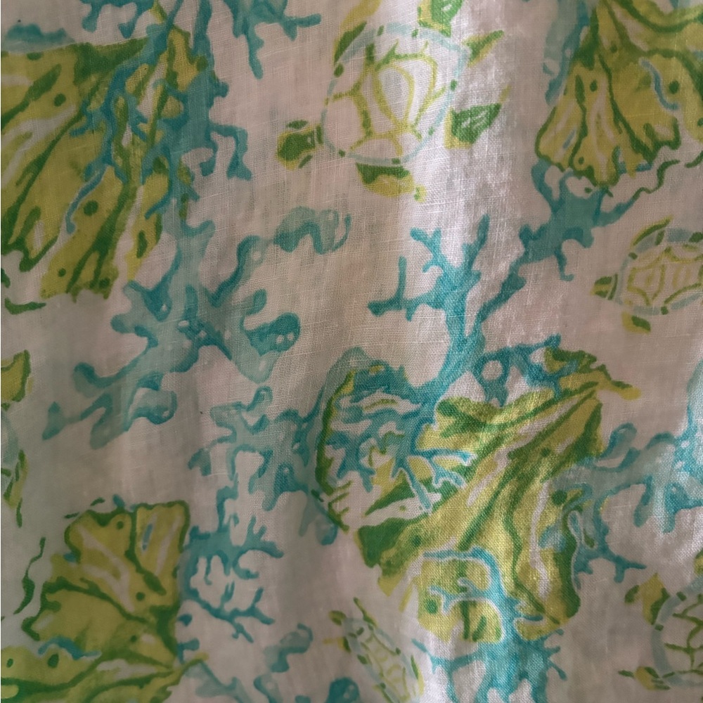 J. Jill Seafoam, Aqua & Lime Linen Tunic 3x - Picture 6 of 6